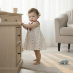 Baby Girls Premium Double Voile Cotton Heart Print Frock