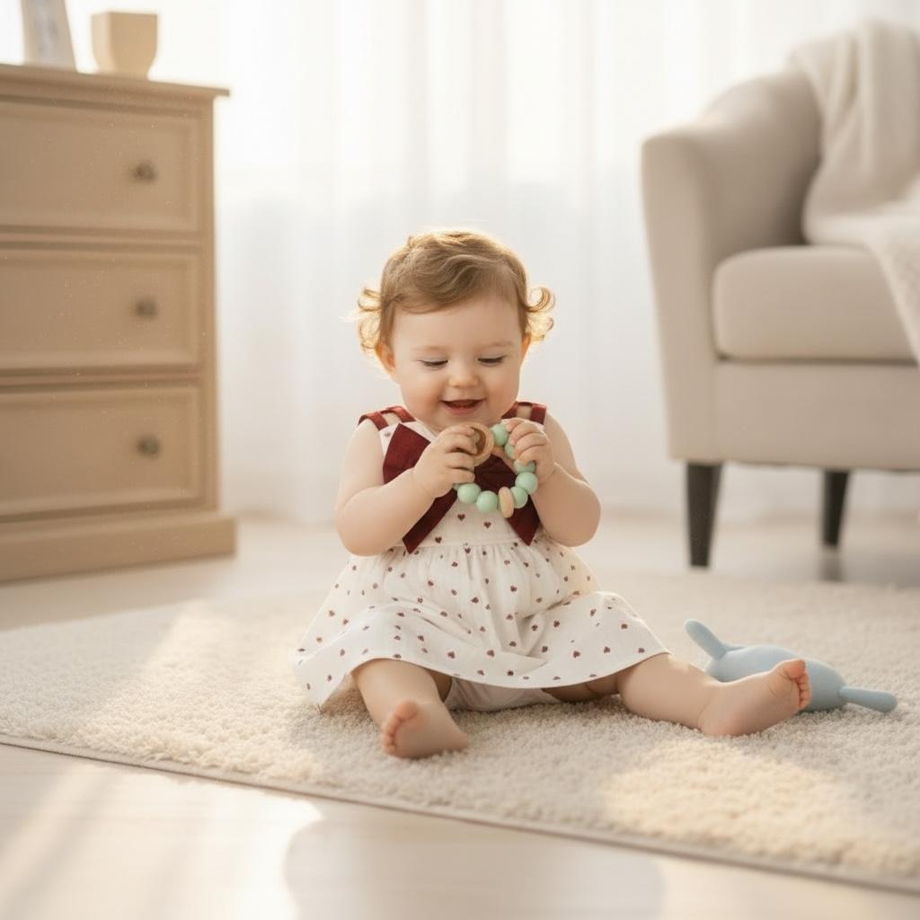 Baby Girls Premium Double Voile Cotton Heart Print Frock