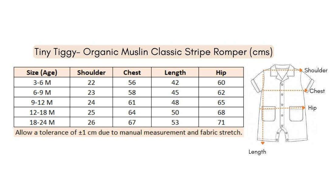 Organic Muslin Cotton Classic Stripe Romper