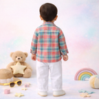 3-Piece Clothing Set – White Bamboo Cotton Tee | Cotton Shirt & Corduroy Pants