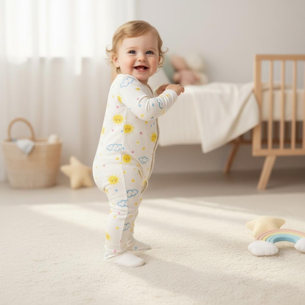 Ultra-Soft Bamboo Cotton Full Sleeves Romper - All season wear