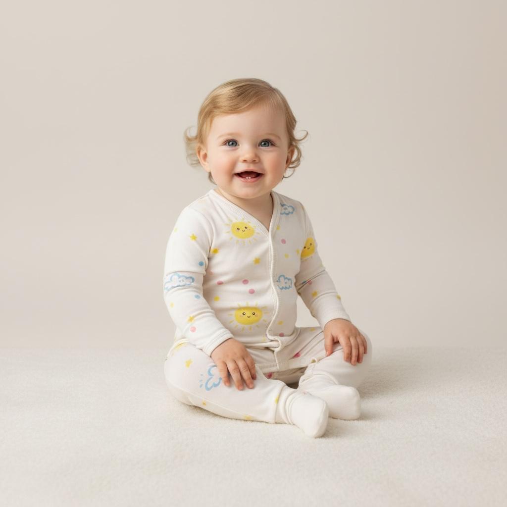 Ultra-Soft Bamboo Cotton Full Sleeves Romper - All season wear